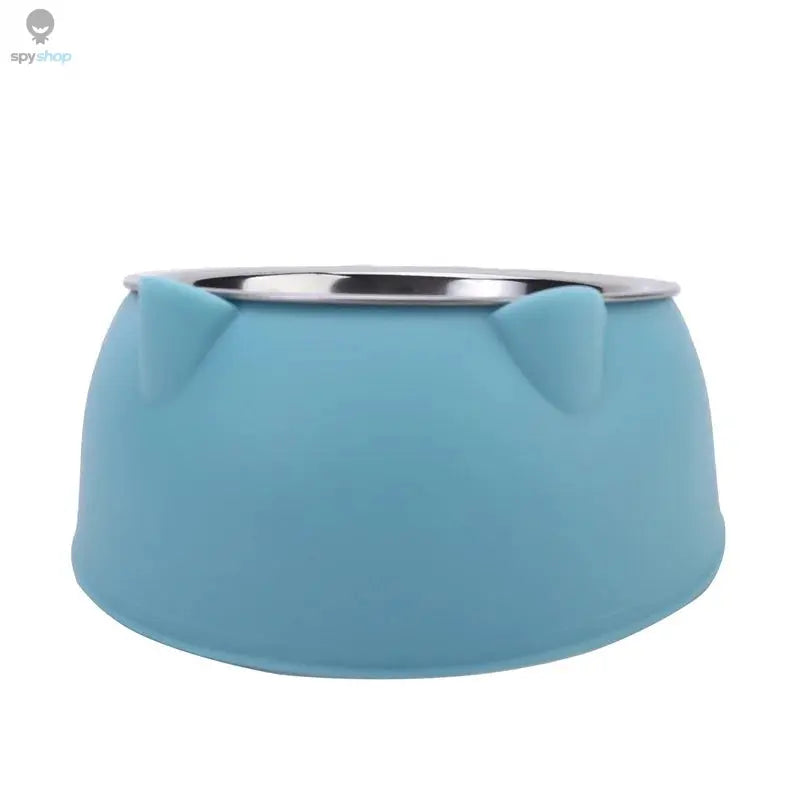 Cat Bowl Lovely Creative Inclined Kitten Puppy Food Feeding Bowls Stainless Steel Cats Drinking Feeder Pet Dogs Cats Feeders Spy-shop.com