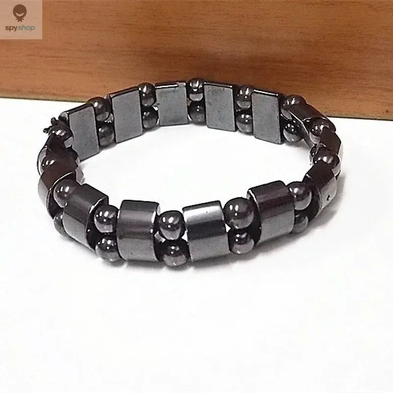 Classical Hematite Energy Beaded Elastic Magnetic Therapy Health Care Loss Weight Bracelets Slimming Health Care for Men Women Spy-shop.com