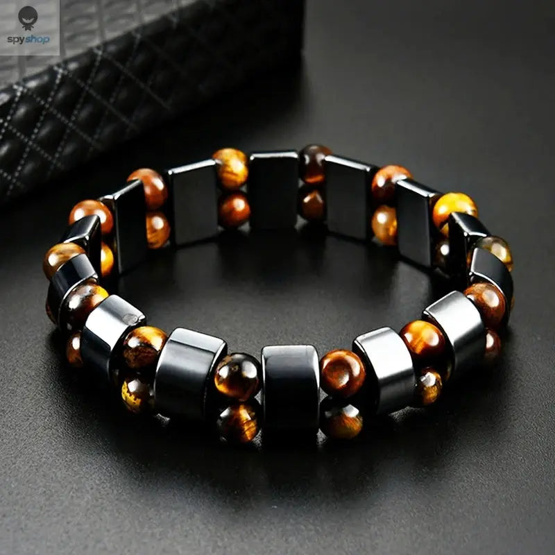 Classical Hematite Energy Beaded Elastic Magnetic Therapy Health Care Loss Weight Bracelets Slimming Health Care for Men Women Spy-shop.com