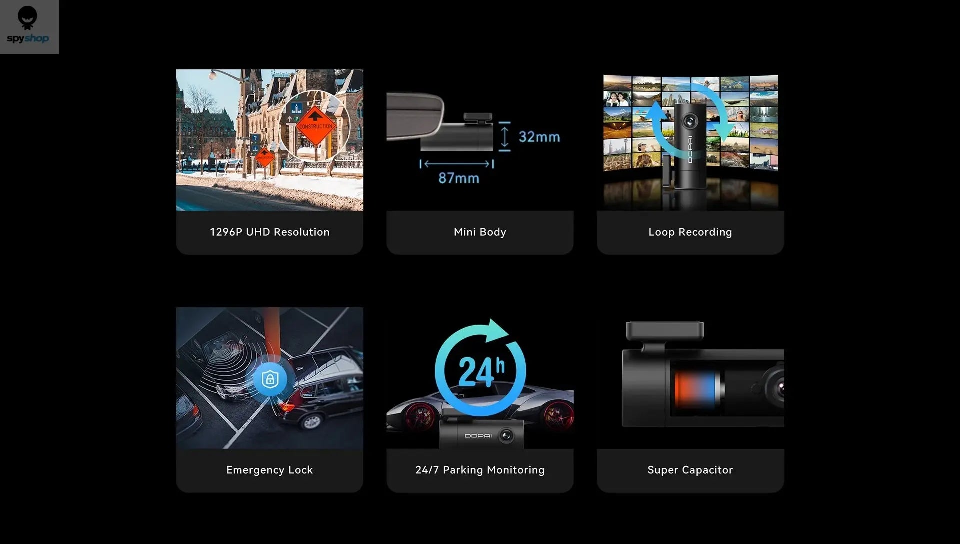 DDPAI WiFi Car DVR Mini Pro HD Night Vision 1296P Dash Cam Recorder Spy-shop.com