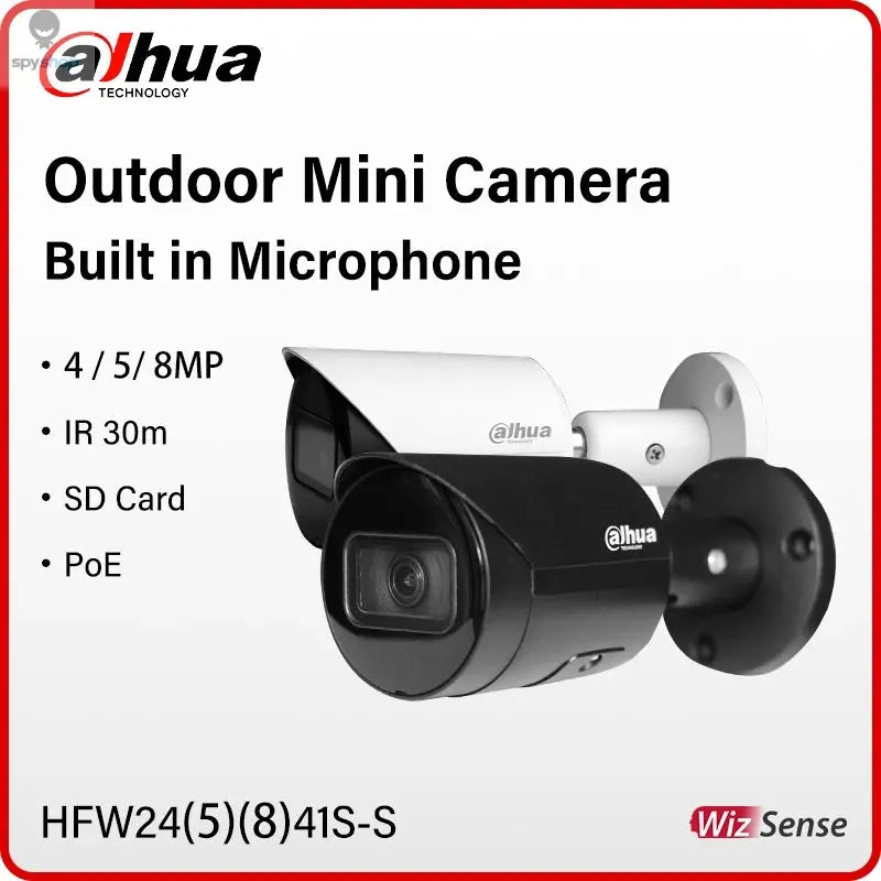 Dahua 4MP 5MP 8MP Bullet IP Camera Outdoor Mini PoE Security Monitor Human Detection With Mic HFW2441S-S HFW2541S-S HFW2841S-S Spy-shop.com
