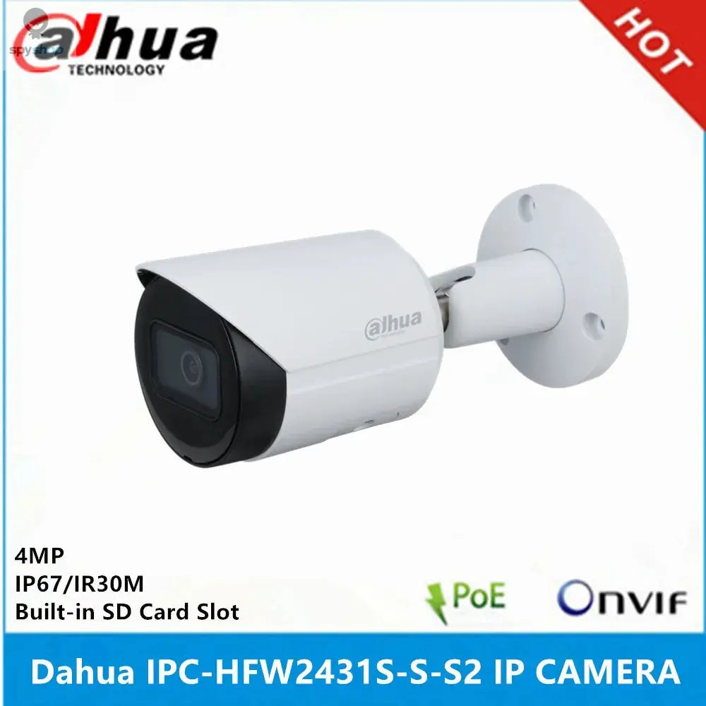 Dahua IPC-HFW2431S-S-S2 4MP IR30M & IPC-HFW2441S-S 4MP POE IR30M IP67 built in MIC SMD Plus Bullet WizSense Network ip Camera Spy-shop.com