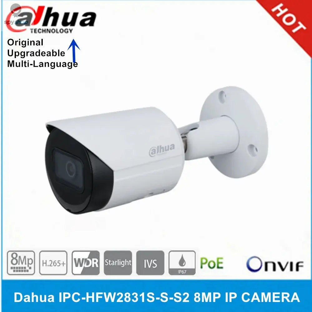 Dahua IPC-HFW2831S-S-S2 8MP POE IP67 IR30M P2P Starlight & IPC-HFW2841S-S built in MIC SMD Plus WizSense Bullet IP Camera Spy-shop.com