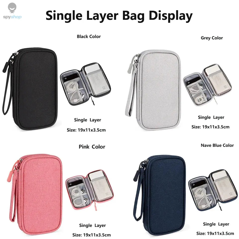 Data Cable Storage Bag Waterproof Portable Carry Case Storage Bag Travel Organizer Bag for Cable Cord USB Charger Spy-shop.com
