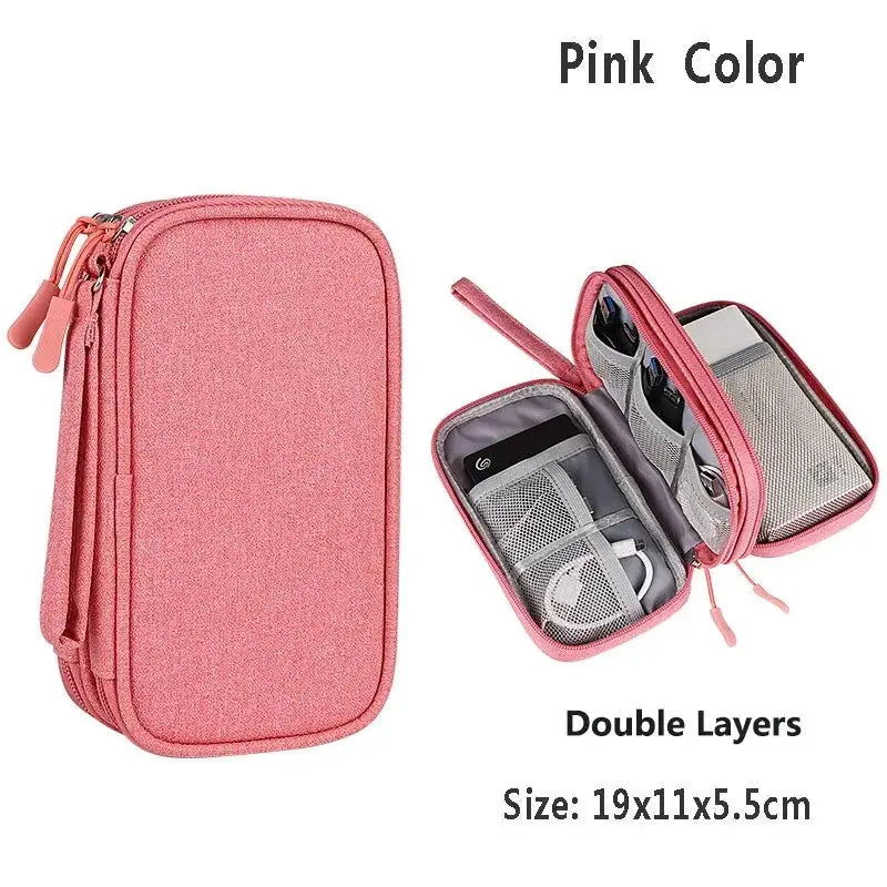 Data Cable Storage Bag Waterproof Portable Carry Case Storage Bag Travel Organizer Bag for Cable Cord USB Charger Spy-shop.com