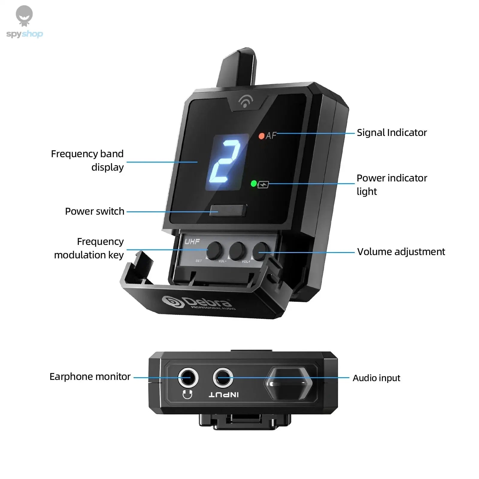 Debra New Protable UHF IEM Wireless In-Ear Monitor System Audio-Mini Rechargeable for Music Audio Monitoring Live Broadcast Spy-shop.com