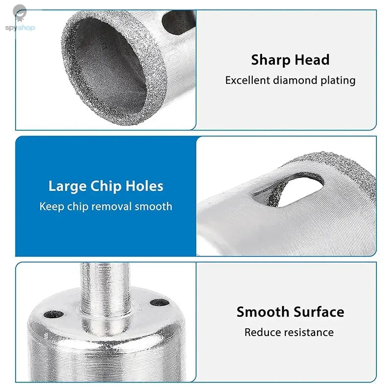 Diamond Hole Saw Kit with Double Suction Cups Hole Saw Guide Jig Fixture From Hollow Drill Hole Saw Set for Ceramic,Glass,Tile