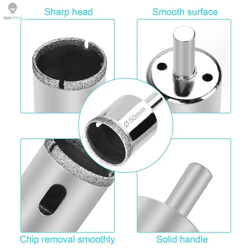 Diamond Hole Saw Kit with Double Suction Cups Hole Saw Guide Jig Fixture From Hollow Drill Hole Saw Set for Ceramic,Glass,Tile