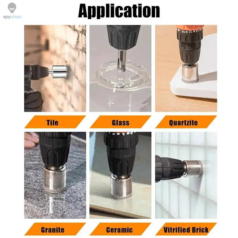 Diamond Hole Saw Kit with Double Suction Cups Hole Saw Guide Jig Fixture From Hollow Drill Hole Saw Set for Ceramic,Glass,Tile