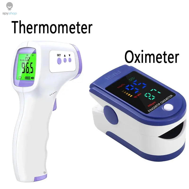 Digital Infrared Thermometer Forehead Body Non-Contact Fever Thermometers Or Medical Portable Finger Pulse Oximeter Blood Oxygen Spy-shop.com