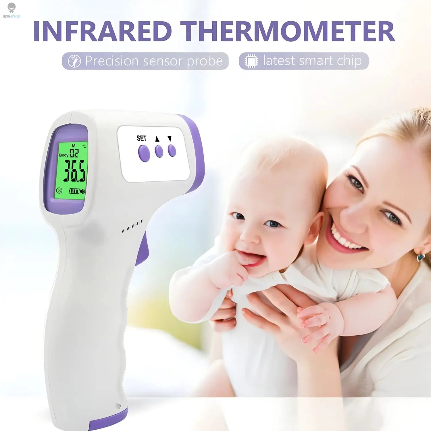 Digital Infrared Thermometer Forehead Body Non-Contact Fever Thermometers Or Medical Portable Finger Pulse Oximeter Blood Oxygen Spy-shop.com