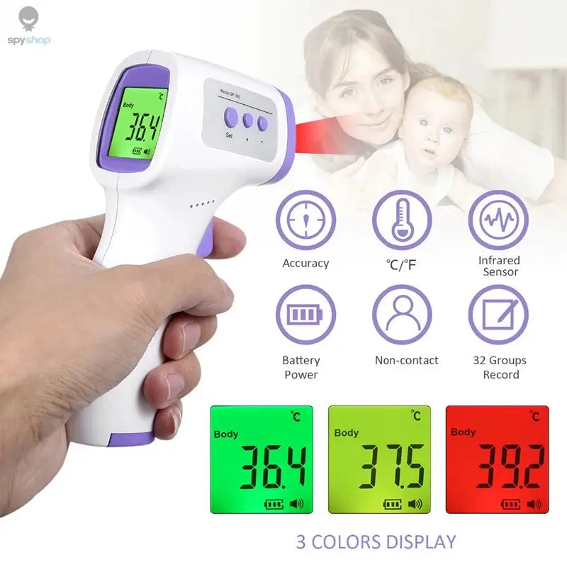 Digital Infrared Thermometer Forehead Body Non-Contact Fever Thermometers Or Medical Portable Finger Pulse Oximeter Blood Oxygen Spy-shop.com
