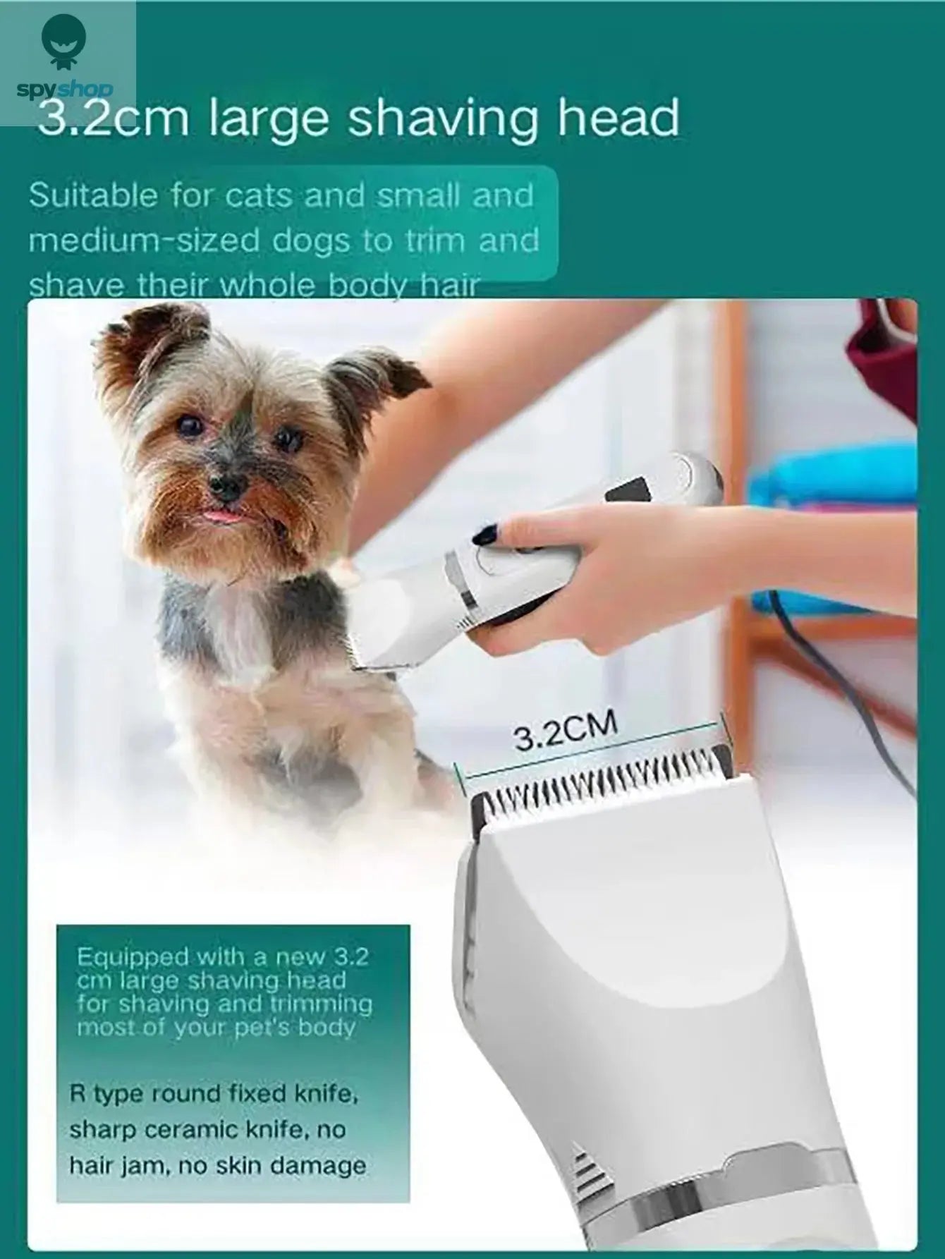 Dog Hair Clippers Grooming Electric Pet Clipper Professional Silent Hair Cutter USB Rechargeable Pet Grooming Clipper Spy-shop.com