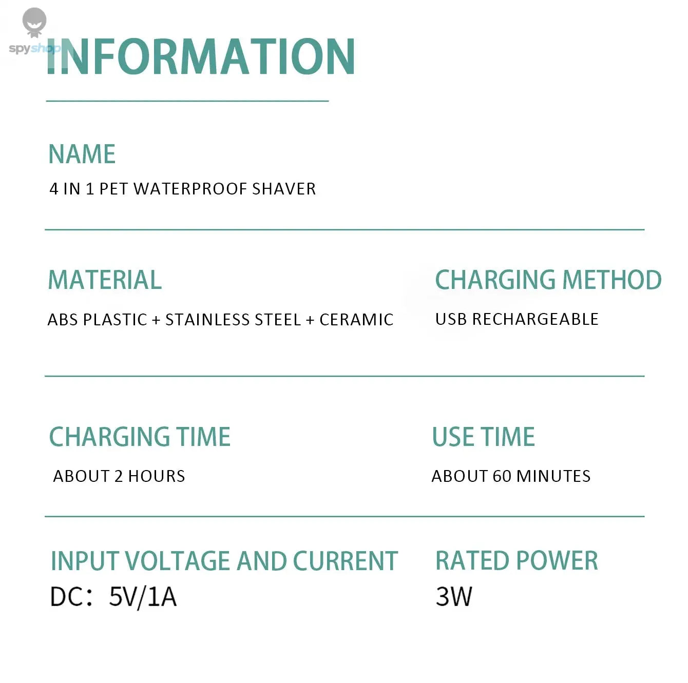 Dog Hair Clippers Grooming Electric Pet Clipper Professional Silent Hair Cutter USB Rechargeable Pet Grooming Clipper Spy-shop.com