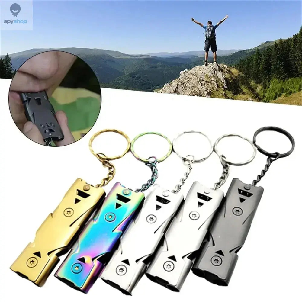 Double Pipe Whistle Pendant Keychain High Decibel Portable Outdoor Survival Emergency Camping Tool Multifunction 1PC Spy-shop.com