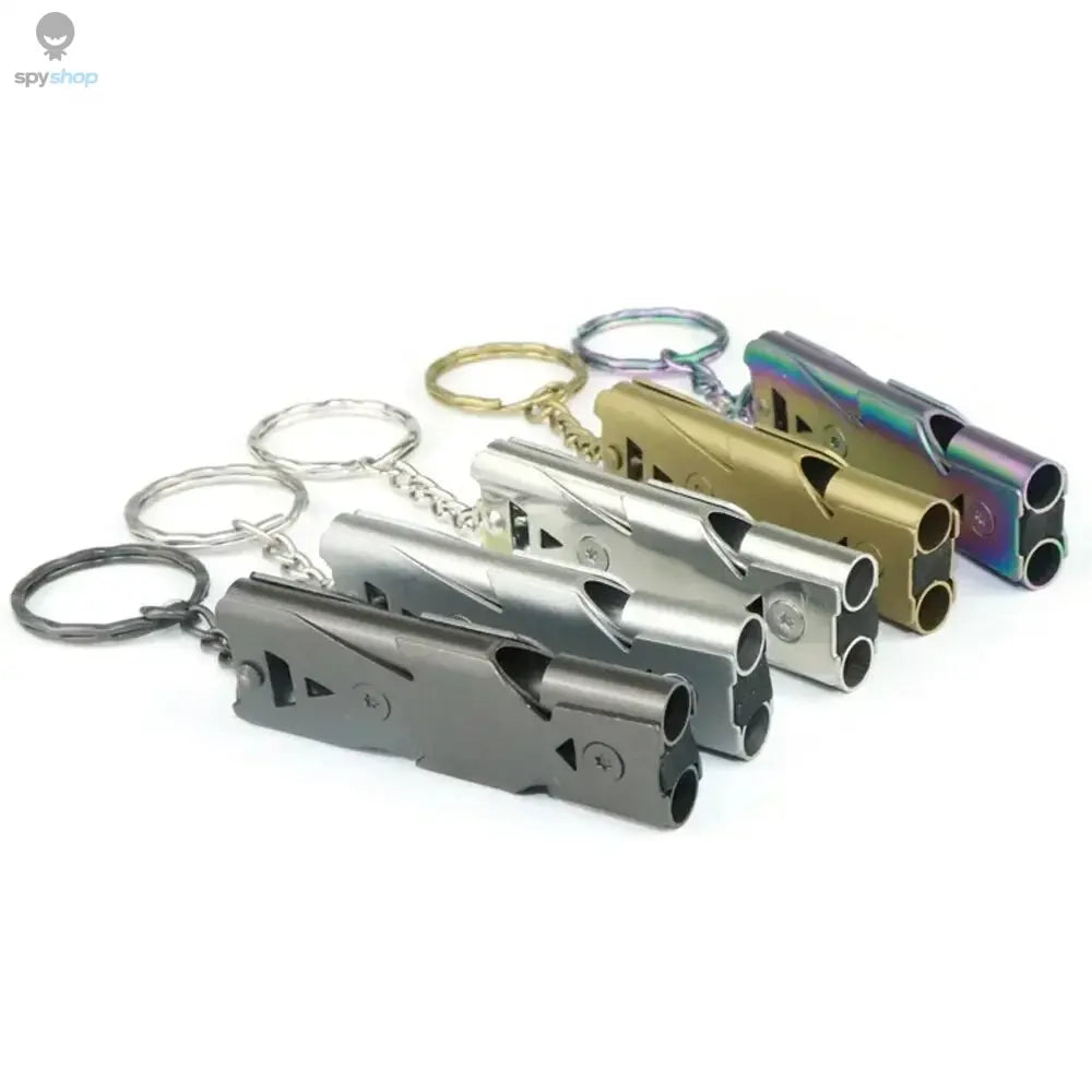 Double Pipe Whistle Pendant Keychain High Decibel Portable Outdoor Survival Emergency Camping Tool Multifunction 1PC Spy-shop.com