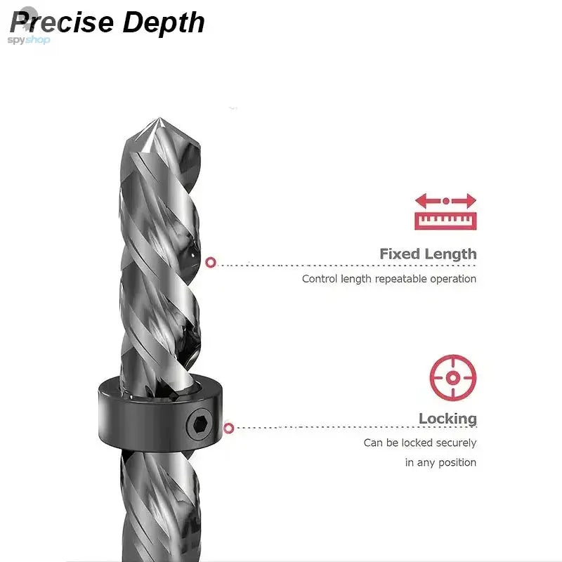 Drill Stoper Collar Set Stop Bit Ring Shaft Limit Metric Lock Steel Press Depth Ajustable Positioner Hole Guide Woodwork Tool Spy-shop.com