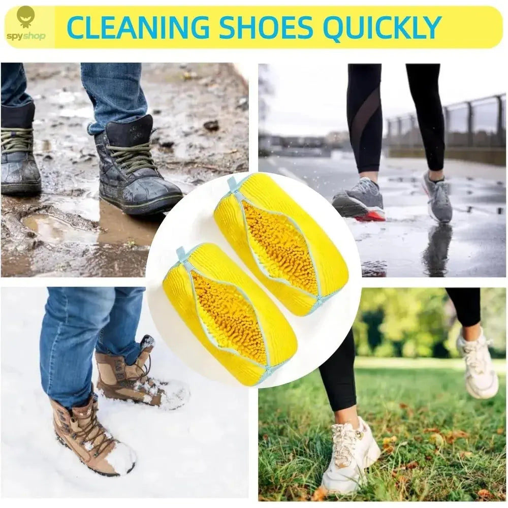Durable Shoe Washing Machine Bag for All Shoe Types-Yellow with Blue Zipper,Ideal for Sneakers and Casual Shoes,Laundry Wash Bag Spy-shop.com