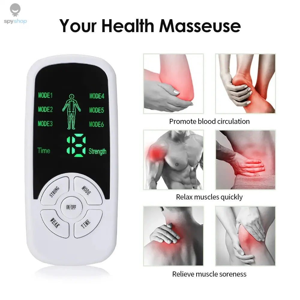 EMS Pulse Electric Muscle Stimulator Back Neck Body Massager Tens Acupuncture Meridian Physiotherapy Digital Massage Tools Spy-shop.com