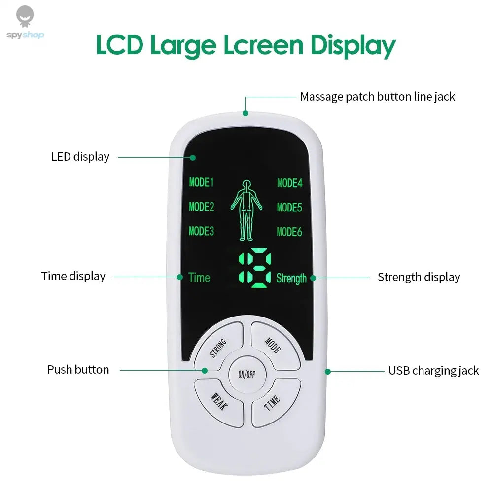 EMS Pulse Electric Muscle Stimulator Back Neck Body Massager Tens Acupuncture Meridian Physiotherapy Digital Massage Tools Spy-shop.com