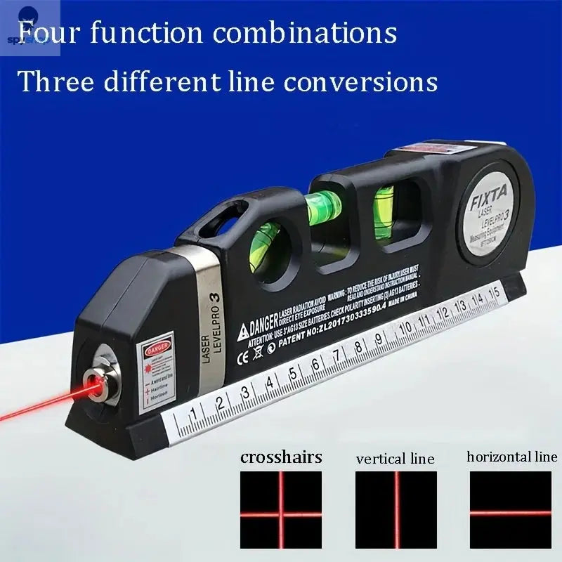 Easy to Use Laser Level Line Tool Multipurpose Laser Level Kit Standard Cross Line Lase 8 Feet Measure Tape Ruler Spy-shop.com