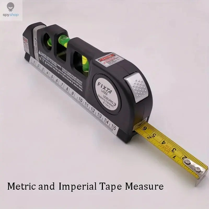 Easy to Use Laser Level Line Tool Multipurpose Laser Level Kit Standard Cross Line Lase 8 Feet Measure Tape Ruler Spy-shop.com