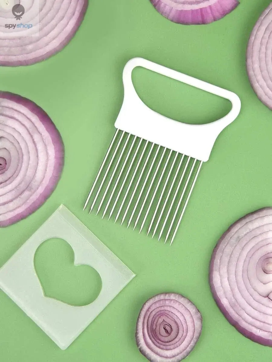 Effortlessly Slice Onions with this 1pc Colorful Onion Slicer Kitchen stainless steel potato chip onion holder Spy-shop.com
