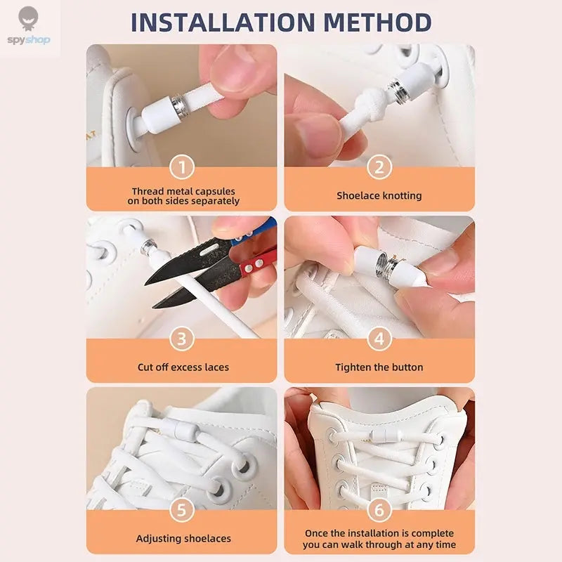 Elastic No Tie Shoelaces Semicircle Shoe Laces For Kids and Adult Sneakers Shoelace Quick Lazy Metal Lock Laces Shoe Strings Spy-shop.com