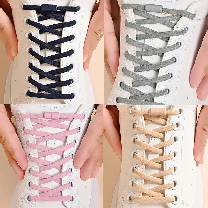Elastic No Tie Shoelaces Semicircle Shoe Laces For Kids and Adult Sneakers Shoelace Quick Lazy Metal Lock Laces Shoe Strings Spy-shop.com