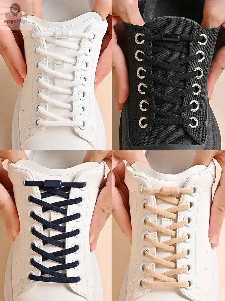 Elastic No Tie Shoelaces Semicircle Shoe Laces For Kids and Adult Sneakers Shoelace Quick Lazy Metal Lock Laces Shoe Strings Spy-shop.com
