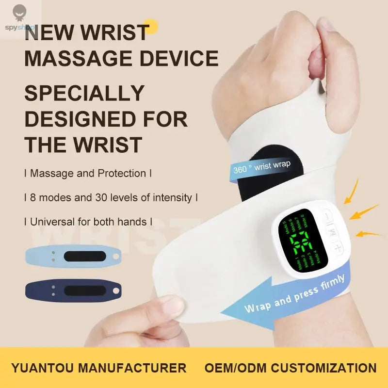 Electric Cordless Wrist Massager USB Rechargeable Vibration Relieves Tenosynovitis Massager for Carpal Tunnel Fatigue Relief