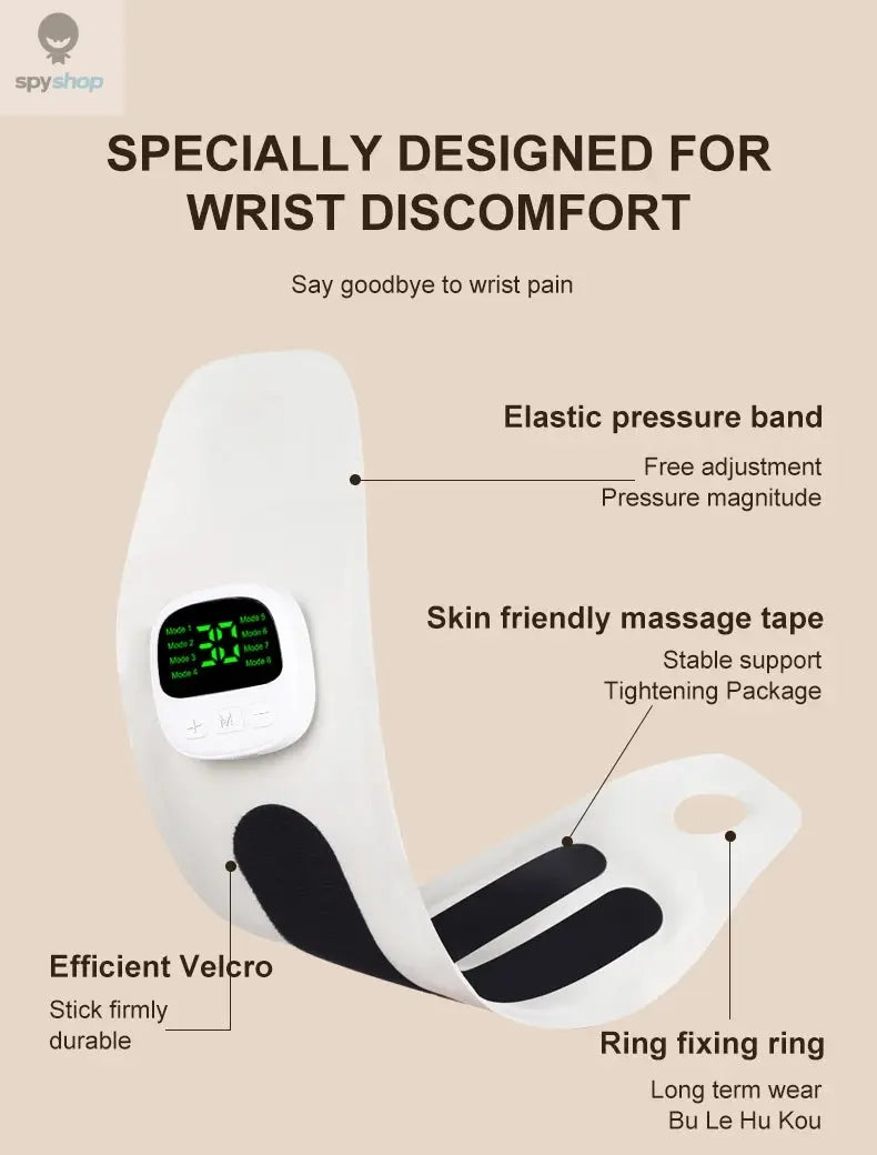 Electric Cordless Wrist Massager USB Rechargeable Vibration Relieves Tenosynovitis Massager for Carpal Tunnel Fatigue Relief