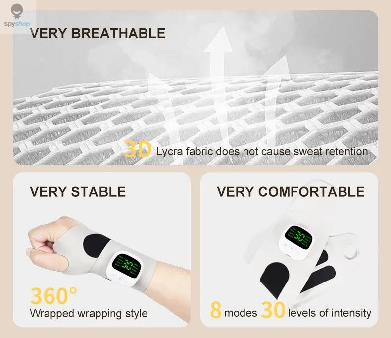 Electric Cordless Wrist Massager USB Rechargeable Vibration Relieves Tenosynovitis Massager for Carpal Tunnel Fatigue Relief