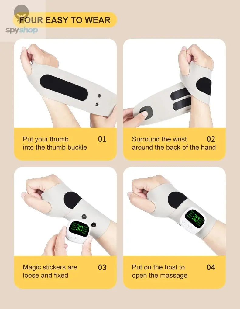 Electric Cordless Wrist Massager USB Rechargeable Vibration Relieves Tenosynovitis Massager for Carpal Tunnel Fatigue Relief