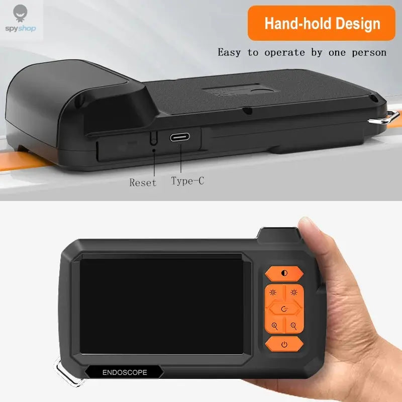 Endoscope Camera 4.3 Inch Screen Replaceable 1-100 Meter Rigid Cable HD1080P 8MM Lens Pipe Inspection USB Borescope LED 2600mAh Spy-shop.com