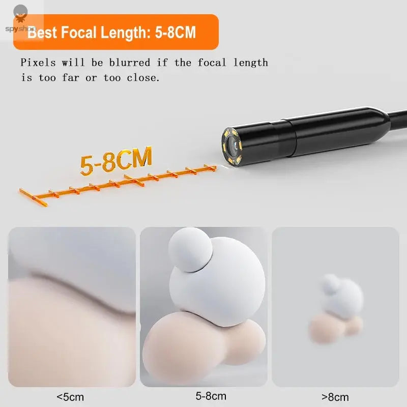 Endoscope Camera 4.3 Inch Screen Replaceable 1-100 Meter Rigid Cable HD1080P 8MM Lens Pipe Inspection USB Borescope LED 2600mAh Spy-shop.com