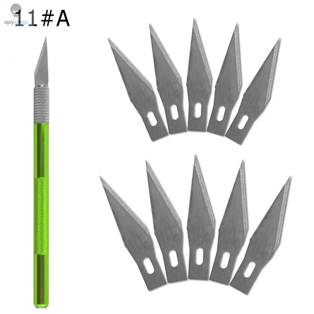 Engraving Non-Slip Metal Knife Kit + 40/10pcs #11 Blades Cutter Craft Knives for Mobile Phone PCB Repair Hand Tools Spy-shop.com