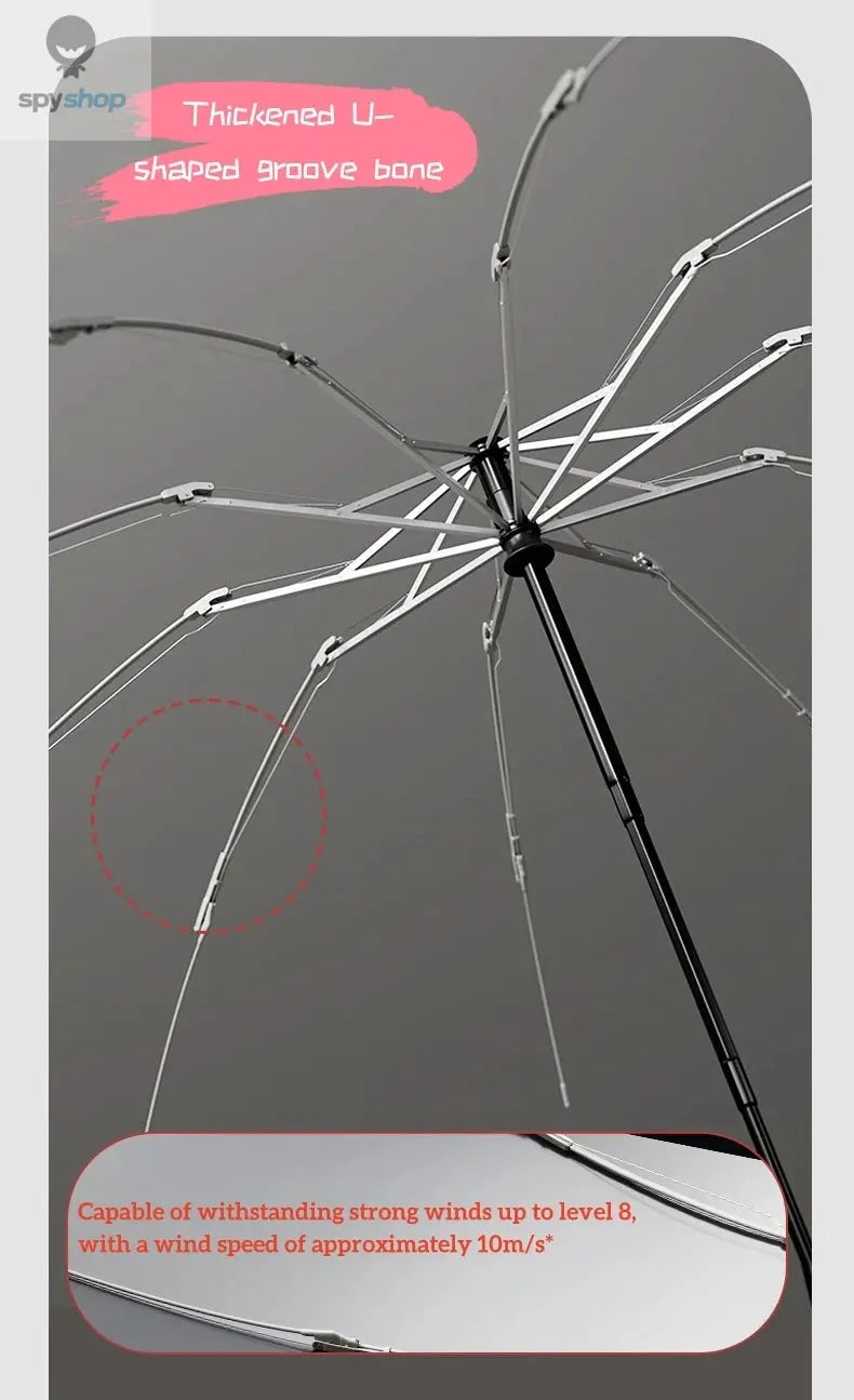 Extra Large Reinforced Wind-resistant Rain-resistant Dual-purpose UV-resistant Fully Automatic Ring-buckle Umbrella Spy-shop.com