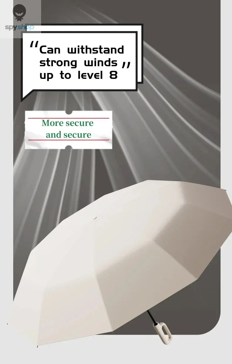 Extra Large Reinforced Wind-resistant Rain-resistant Dual-purpose UV-resistant Fully Automatic Ring-buckle Umbrella Spy-shop.com