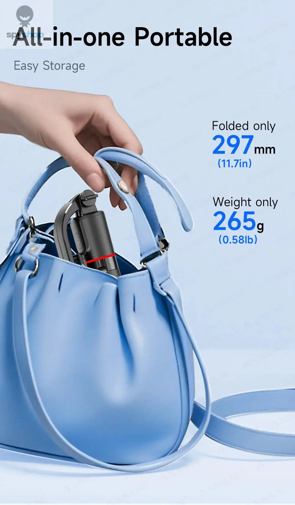 F15 Selfie Stick Tripod with Bluetooth Remote, 6-Section Extendable Pole, 360° Rotation, Fill Light Option, for Phone Vlog