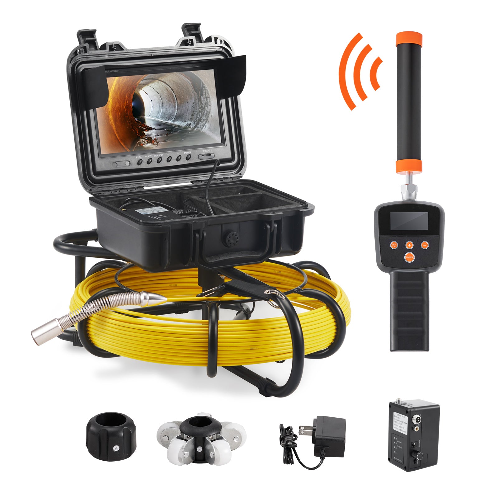 Sewer Camera with 512Hz Locator and 9" Inspection Display