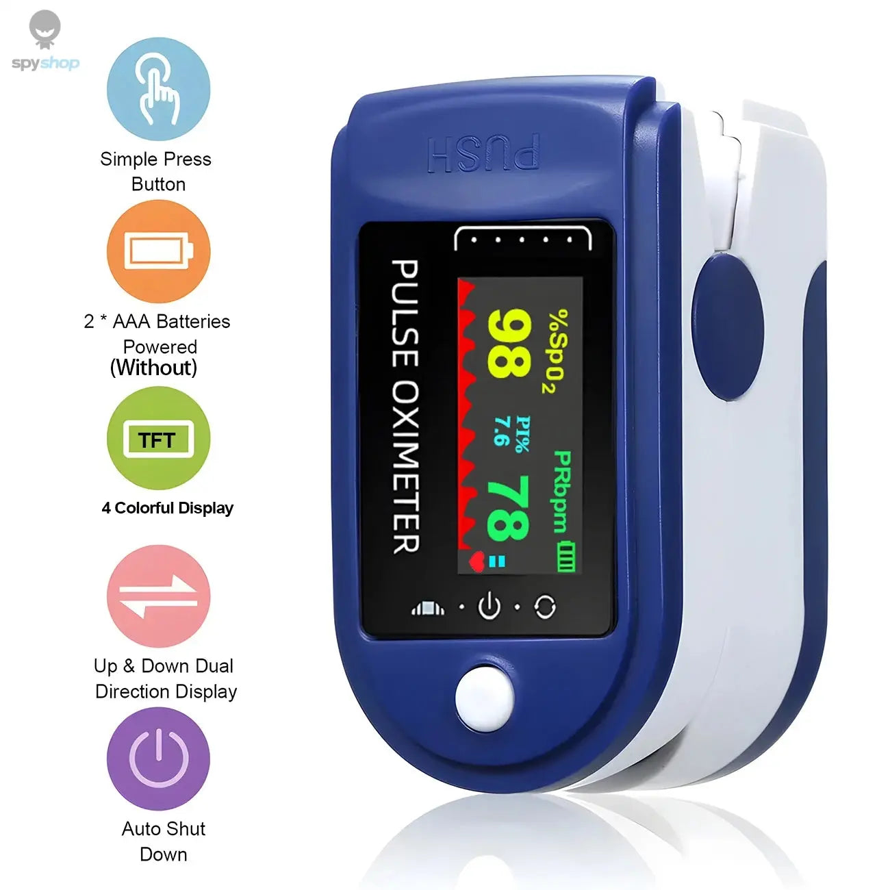Finger Clip Oximeter Home TFT Oximeter Blood Oxygen Meter Portable Visual Fingertip Pulse Oximeter Saturation SpO2 Monitor Spy-shop.com