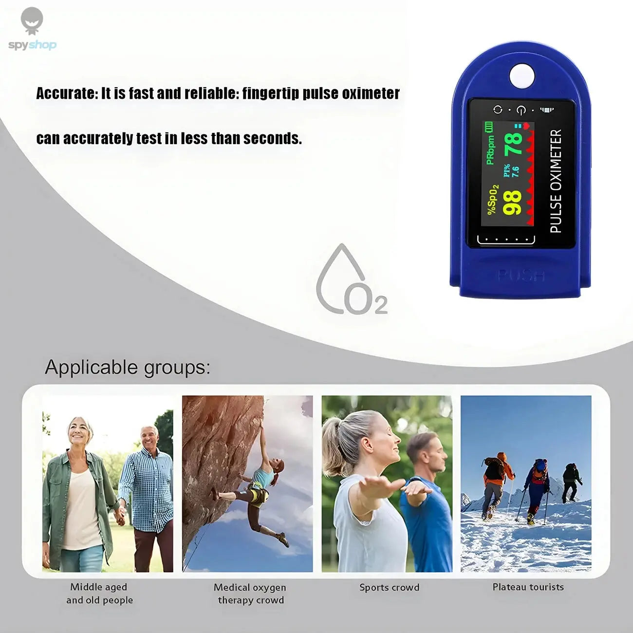 Finger Clip Oximeter Home TFT Oximeter Blood Oxygen Meter Portable Visual Fingertip Pulse Oximeter Saturation SpO2 Monitor Spy-shop.com