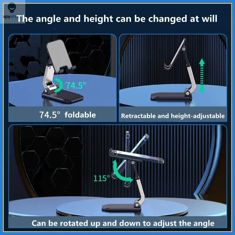 Foldable ABS Desktop Mobile Phone Stand For iPad iPhone 13 X Smartphone Support Tablet Desk Cell Phone Portable Holder Bracket Spy-shop.com