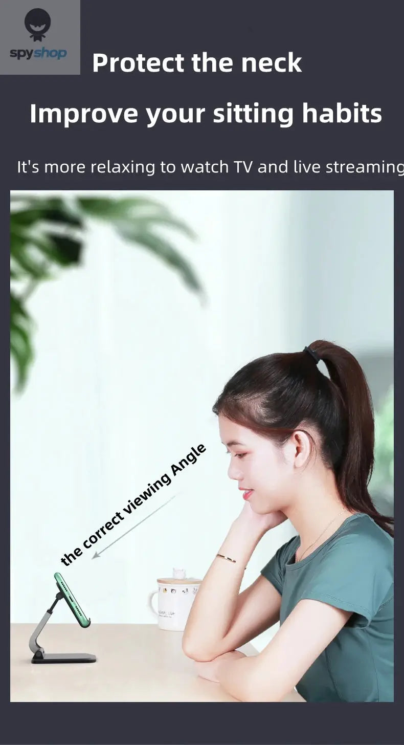 Foldable ABS Desktop Mobile Phone Stand For iPad iPhone 13 X Smartphone Support Tablet Desk Cell Phone Portable Holder Bracket Spy-shop.com