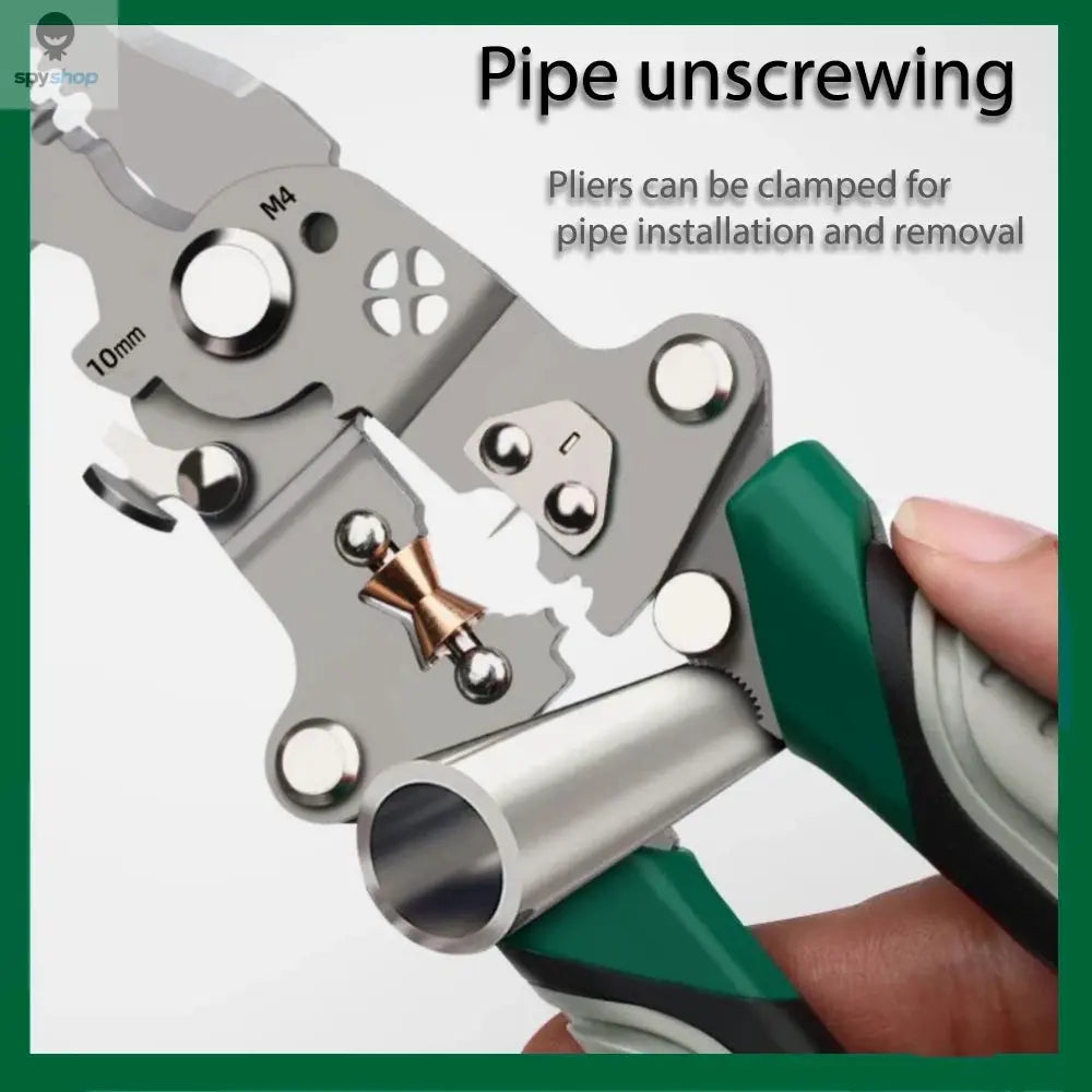 Foldable wire stripper, pulley design multi-function electrician wire splitter wire winding pliers crimping pliers hand tool Spy-shop.com