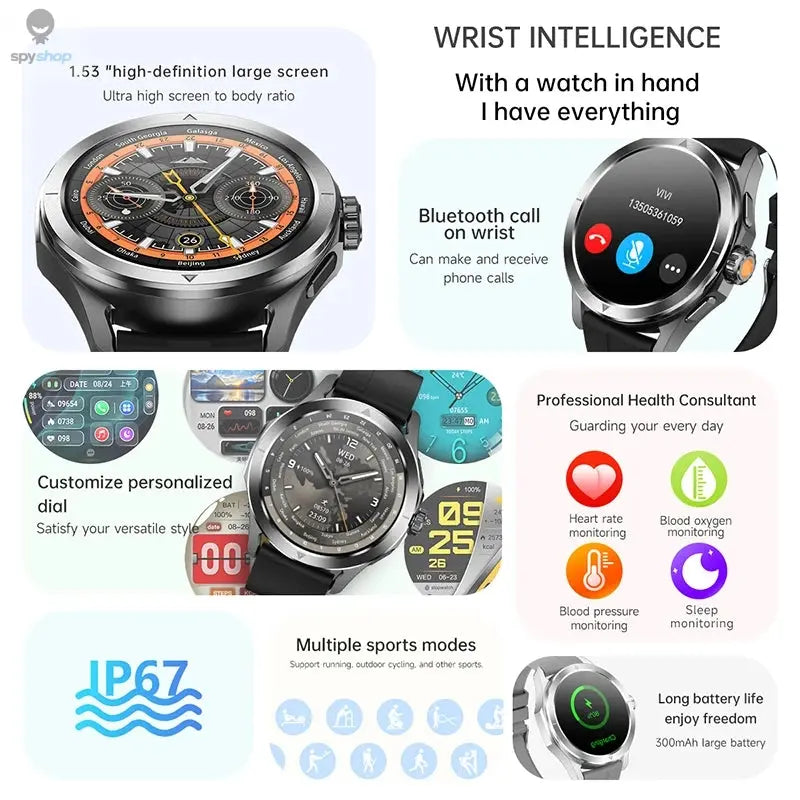 For Xiaomi S4 Ultra Outdoor Sports Smart Watch Men AMOLED Screen NFC GPS Compass Heart rate Waterproof Bluetooth Call SmartWatch Spy-shop.com