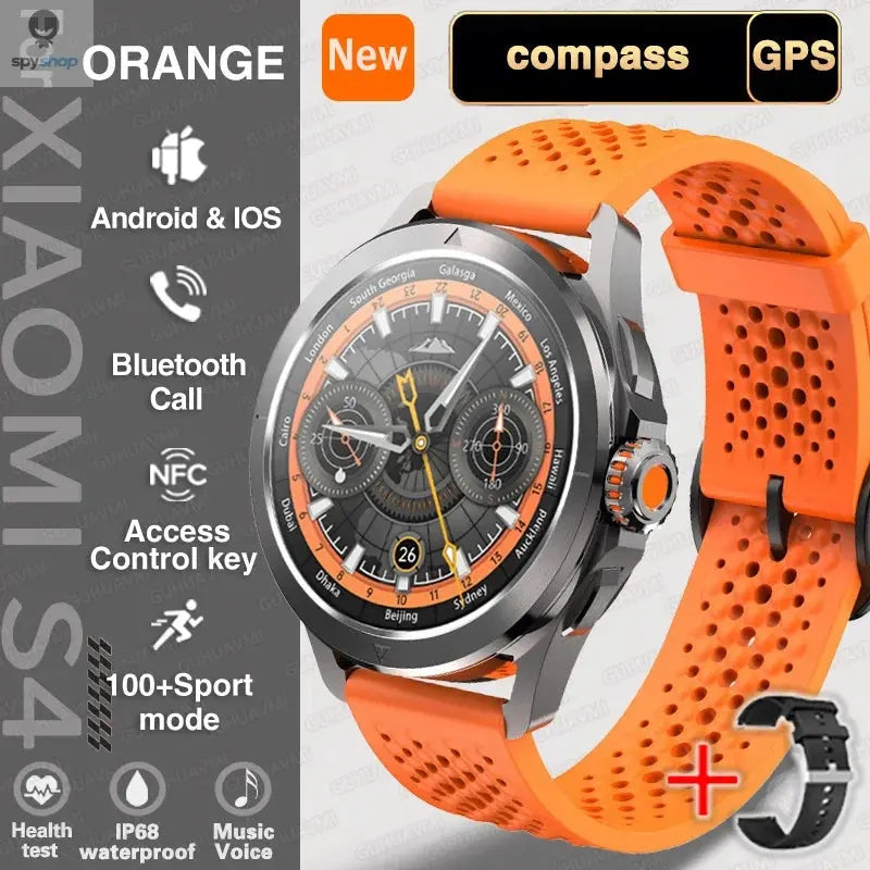 For Xiaomi S4 Ultra Outdoor Sports Smart Watch Men AMOLED Screen NFC GPS Compass Heart rate Waterproof Bluetooth Call SmartWatch Spy-shop.com