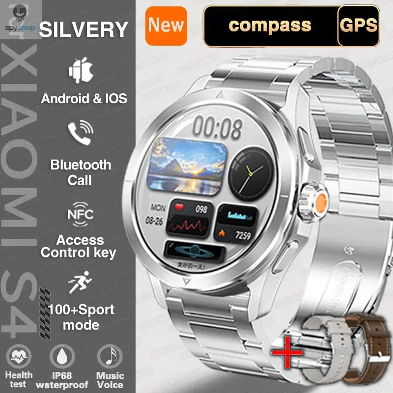 For Xiaomi S4 Ultra Outdoor Sports Smart Watch Men AMOLED Screen NFC GPS Compass Heart rate Waterproof Bluetooth Call SmartWatch Spy-shop.com