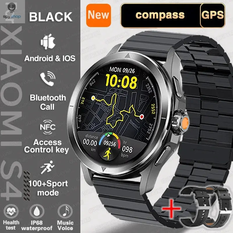 For Xiaomi S4 Ultra Outdoor Sports Smart Watch Men AMOLED Screen NFC GPS Compass Heart rate Waterproof Bluetooth Call SmartWatch Spy-shop.com